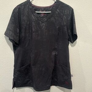 Smitten metallic scrub top size large